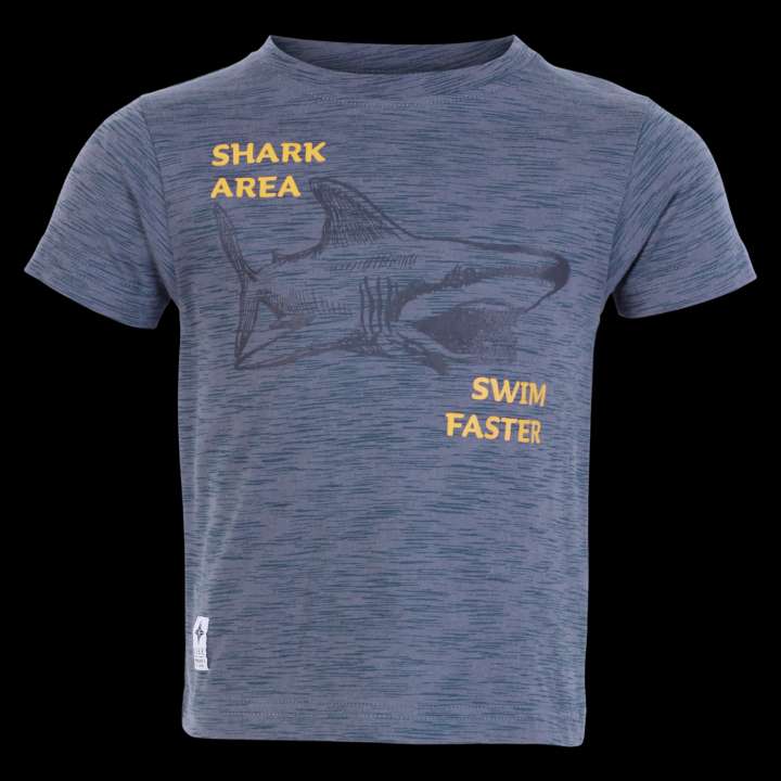 Priser på N.O.H.R. Drenge T-shirt - Steelblue AOP Stripes - 110/116