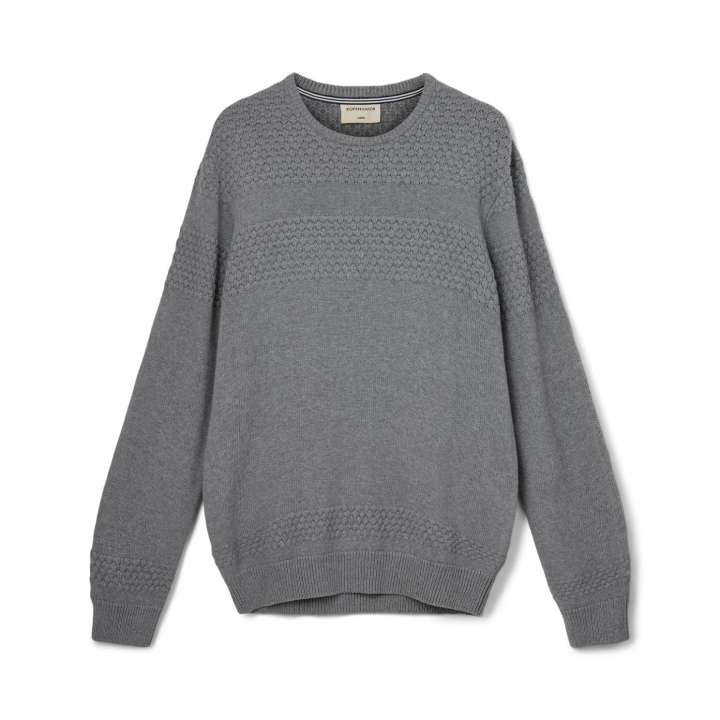 Priser på Kopenhaken Blokhus Winter O-neck Sweater Herre Striktrøje - Dark Grey Melange - 2XL