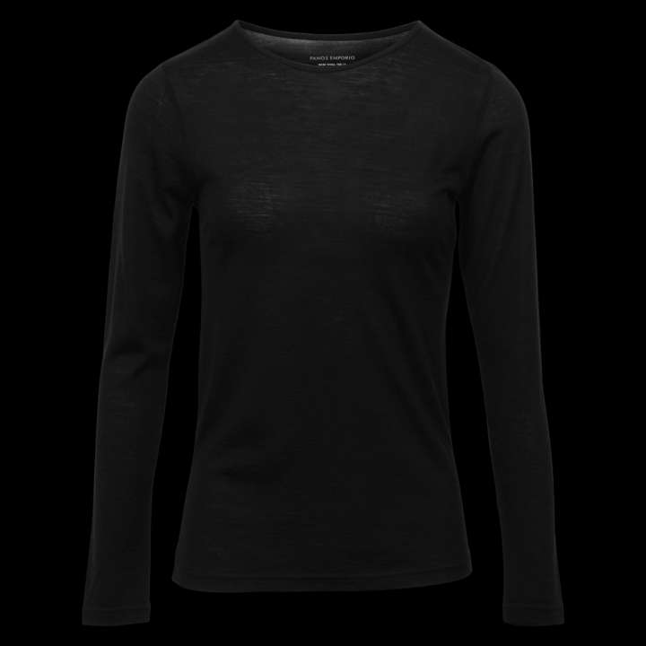 Priser på Panos Emporio Dame Langærmet t-shirt i merinouldmix - BLACK - XL