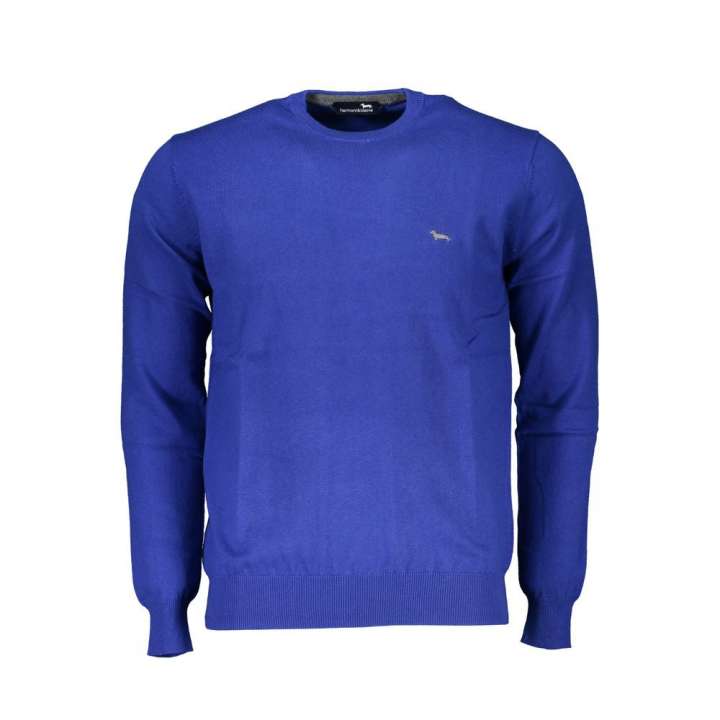 Priser på Harmont & Blaine Chic Blue Crew Neck Sweater with Embroidery