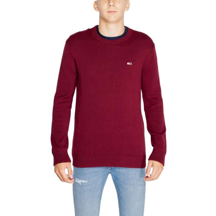 Priser på Tommy Hilfiger Jeans Bordeaux Organic Cotton Sweater