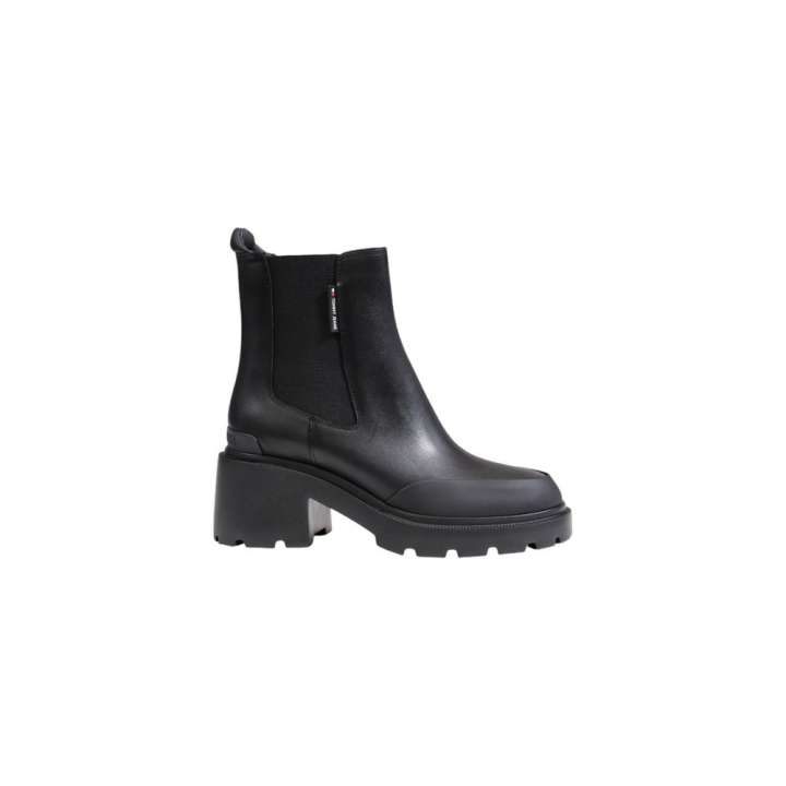 Priser på Tommy Hilfiger Jeans Black Leather Boot