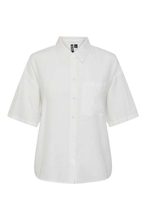 Priser på Pieces - Skjorte - PC Milano Ss Shirt - Bright White