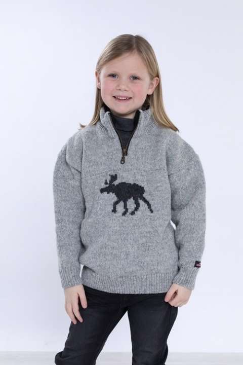 Priser på Wool Of Scandinavia Norsk Strik Sweater Børn Moose-børn 8år