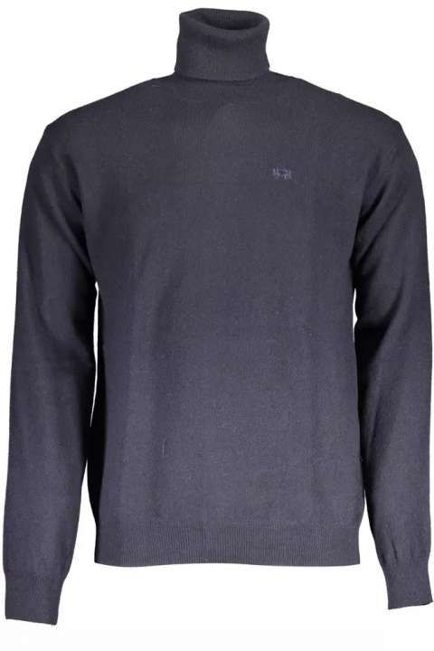 Priser på La Martina Blue Wool Mens Sweater