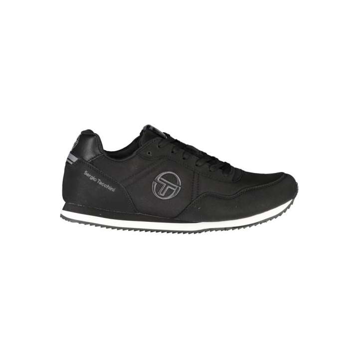 Priser på Sergio Tacchini Elegant Black Embroidered Sneakers with Laces