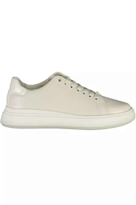 Priser på Calvin Klein Beige Leather Women Sneaker