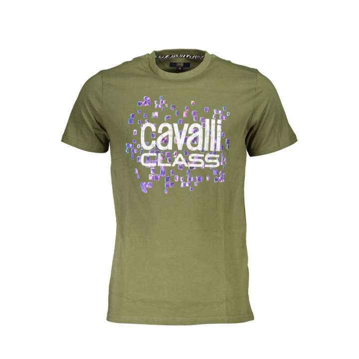 Priser på Cavalli Class Green Cotton T-Shirt