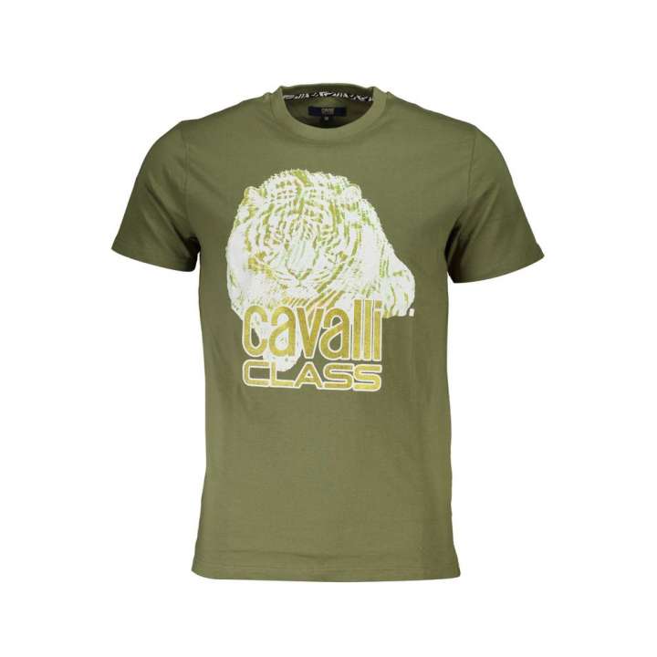 Priser på Cavalli Class Green Cotton T-Shirt