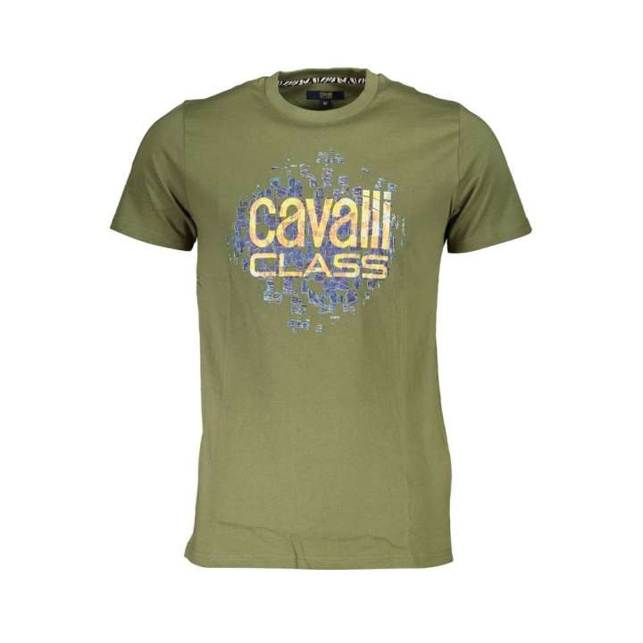 Priser på Cavalli Class Green Cotton T-Shirt