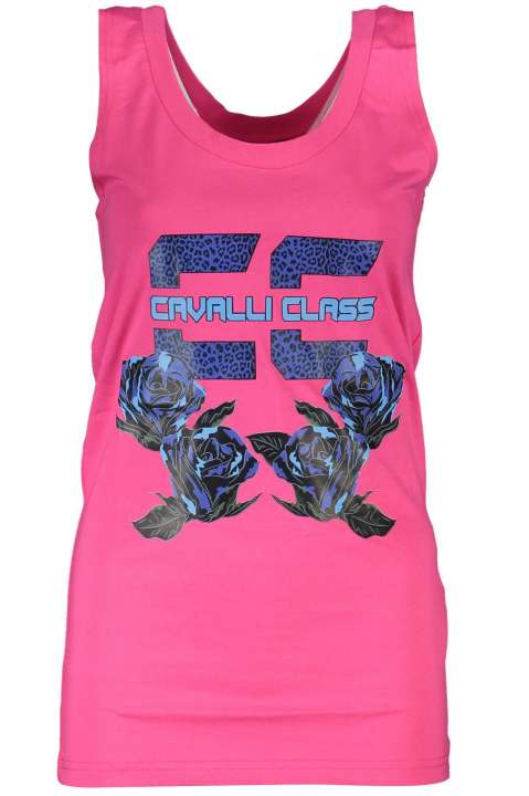 Priser på Cavalli Class Pink Cotton Women Tank Top