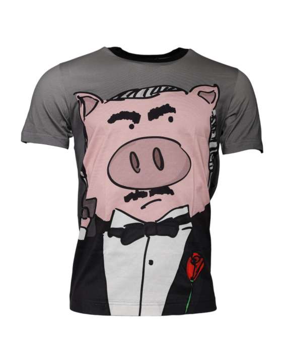 Priser på Dolce & Gabbana Gray 2019 Year Of The Pig Short Sleeve T-shirt