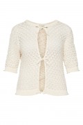 JDY - Bluse - JDY Saint Life S/S Rev Struc Cardigan - Eggnog