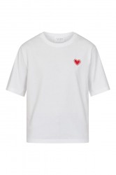 Sisters Point - T-shirt - Heka-Loose.SS - White/Ruby