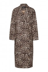 Pieces - Jakke - PC Savannah LS Long Leo Coat - Black/Leo