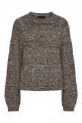 Pieces - Strik - Pcnuella Ls O-Neck Knit Bc - Morel