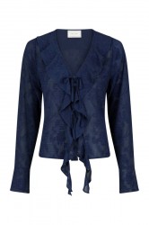 Neo Noir - Bluse - Anika Burnout Blouse - Navy