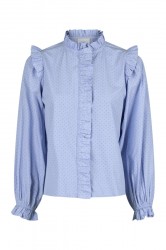 Neo Noir - Skjorte - Charly Mini Dot Blouse - Light Blue