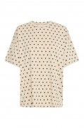 Ichi - T-shirt - IX Bexi Dot SS - Doeskin/Black Dot