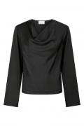 Neo Noir - Bluse - Vallista Soft Satin Blouse - Black