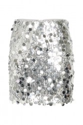 Gestuz - Nederdel - GlittaGZ Mini Skirt - Silver sequins