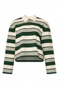 Noella - Bluse - Lynlee Polo - Green Off White Stripe