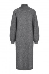 Y.A.S - Kjole - Yas Balis Ls Funnel Knit Dress - Medium Grey Melange