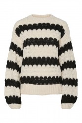 Y.A.S - Strik - Yasbubba Ls Knit Pullover S. - Birch/Black